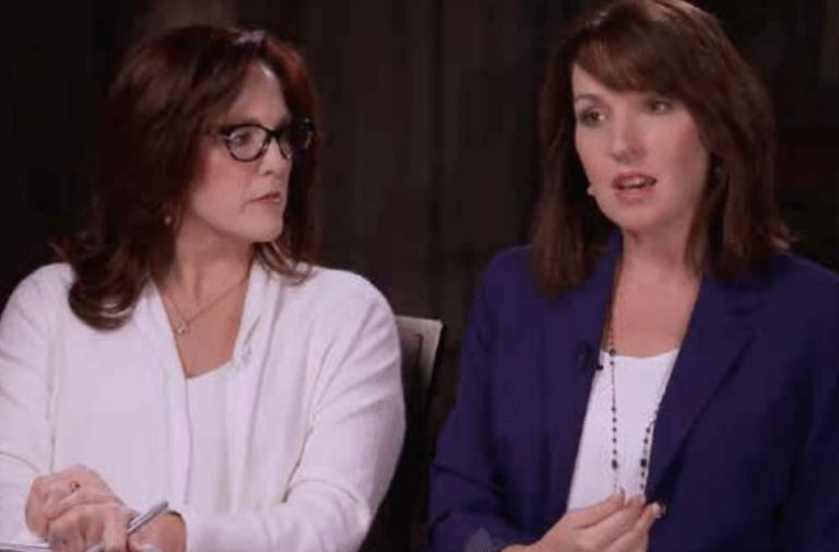 Moms for Liberty co-founders Tiffany Justice and Tina Descovich. Screenshot via "60 Minutes."