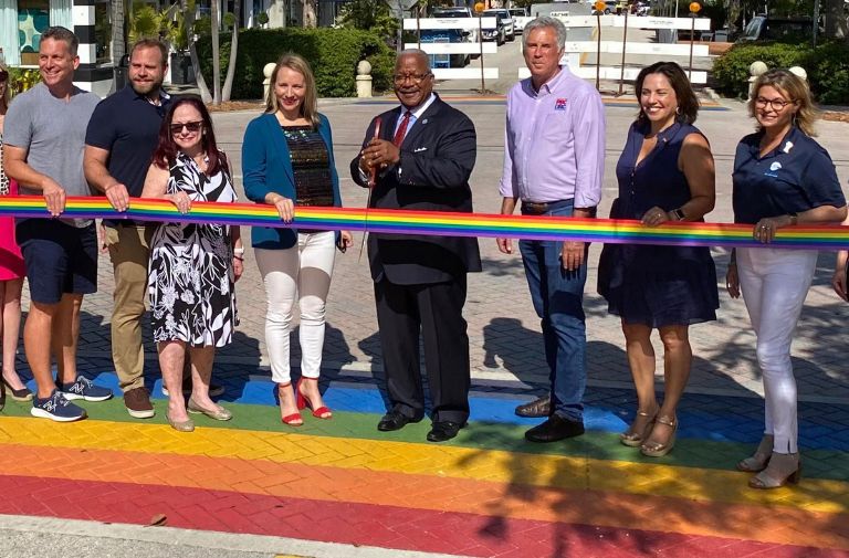Ribbon cutting of the West Palm Beach Crosswalk in 2021. Photo by Rolando Chang Barrero.