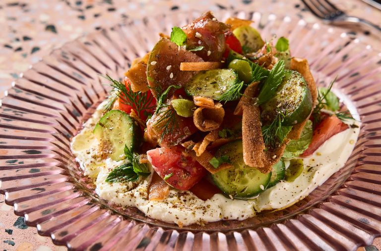 Whipped feta and greek salad. Credit: Michael Pisarri.