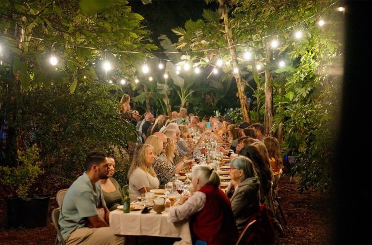Guests are immersed in the natural landscape of Grimal Grove for this dinner series. Photo courtesy of Grimal Grove.